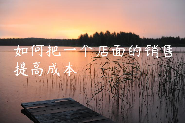 如何把一个店面的销售提高成本