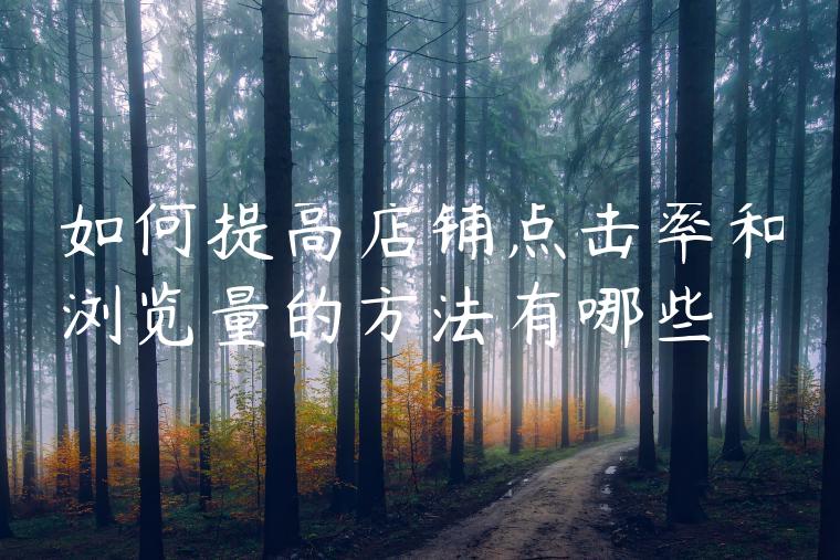 如何提高店铺点击率和浏览量的方法有哪些