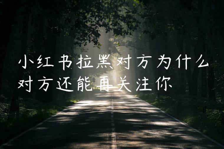 小红书拉黑对方为什么对方还能再关注你