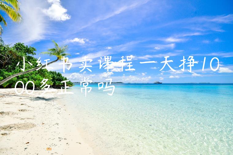 小红书卖课程一天挣1000多正常吗