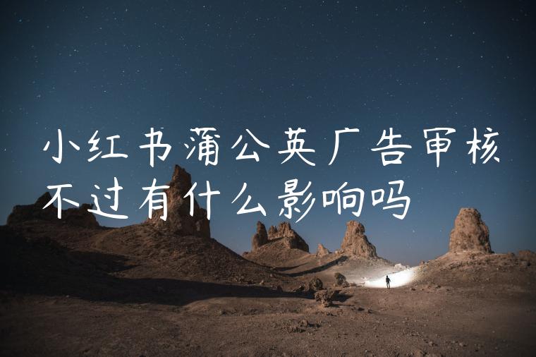 小红书蒲公英广告审核不过有什么影响吗 小红书蒲公英广告审核不过有什么影响吗