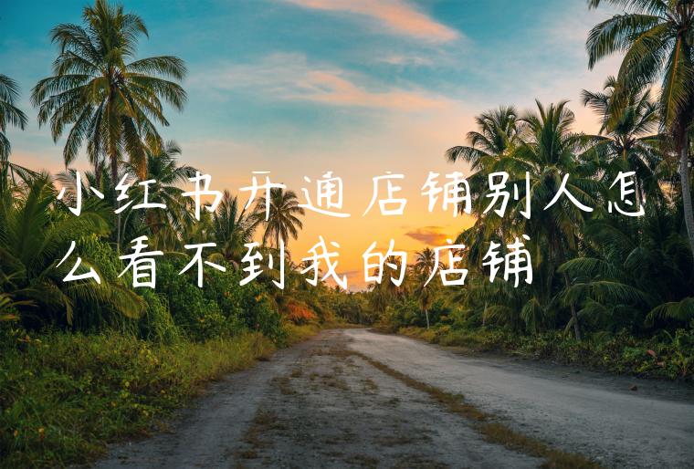 小红书开通店铺别人怎么看不到我的店铺 小红书开通店铺别人怎么看不到我的店铺