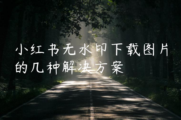 小红书无水印下载图片的几种解决方案