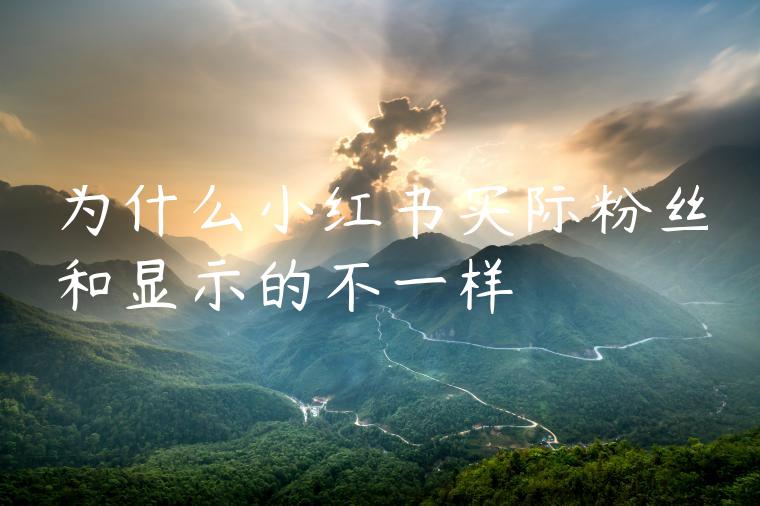 为什么小红书实际粉丝和显示的不一样 为什么小红书实际粉丝和显示的不一样