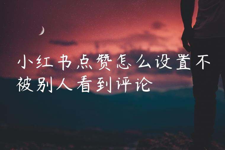 小红书点赞怎么设置不被别人看到评论 小红书点赞怎么设置不被别人看到评论