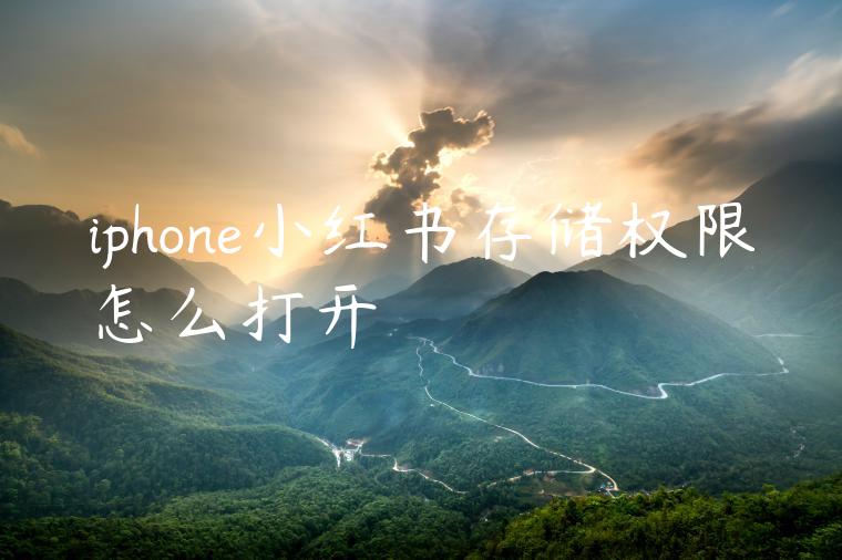 iphone小红书存储权限怎么打开 iphone小红书存储权限怎么打开