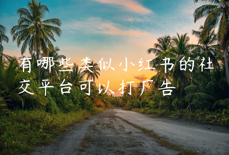 有哪些类似小红书的社交平台可以打广告