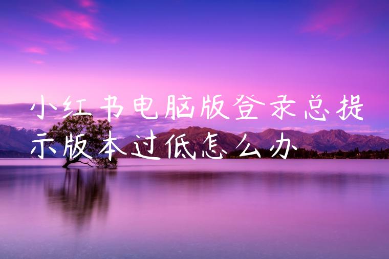 小红书电脑版登录总提示版本过低怎么办