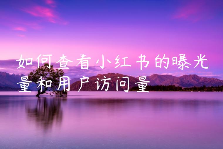 如何查看小红书的曝光量和用户访问量 如何查看小红书的曝光量和用户访问量