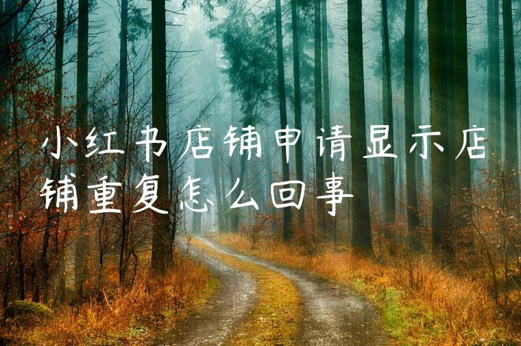 小红书店铺申请显示店铺重复怎么回事 小红书店铺申请显示店铺重复怎么回事