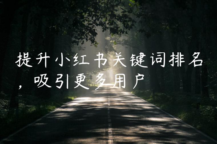 提升小红书关键词排名,吸引更多用户 提升小红书关键词排名,吸引更多用户
