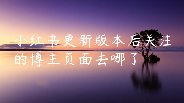 小红书更新版本后关注的博主页面去哪了