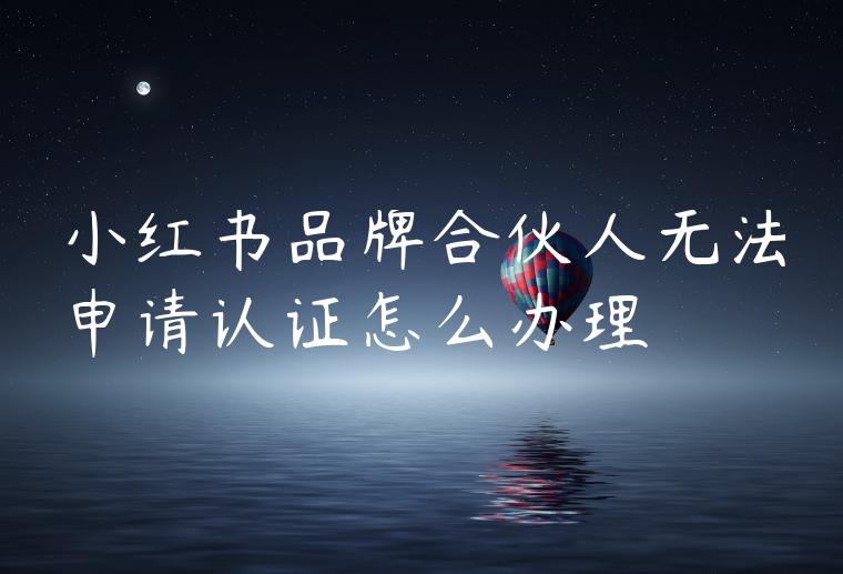 小红书品牌合伙人无法申请认证怎么办理