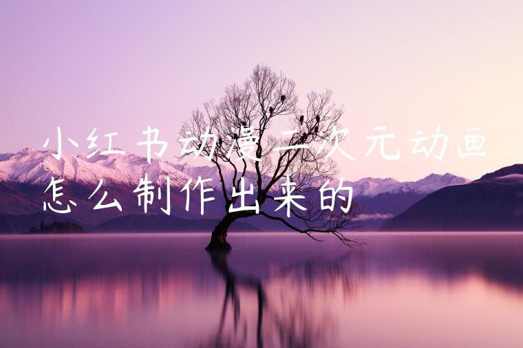 小红书动漫二次元动画怎么制作出来的