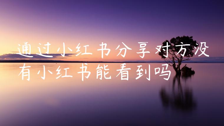 通过小红书分享对方没有小红书能看到吗