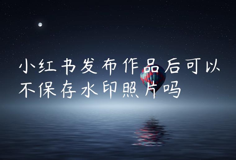 小红书发布作品后可以不保存水印照片吗 小红书发布作品后可以不保存水印照片吗