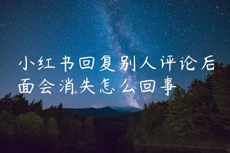小红书回复别人评论后面会消失怎么回事 小红书回复别人评论后面会消失怎么回事