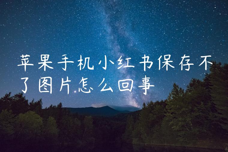 苹果手机小红书保存不了图片怎么回事