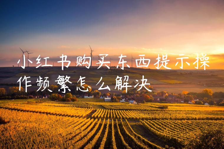 小红书购买东西提示操作频繁怎么解决