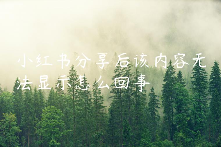 小红书分享后该内容无法显示怎么回事