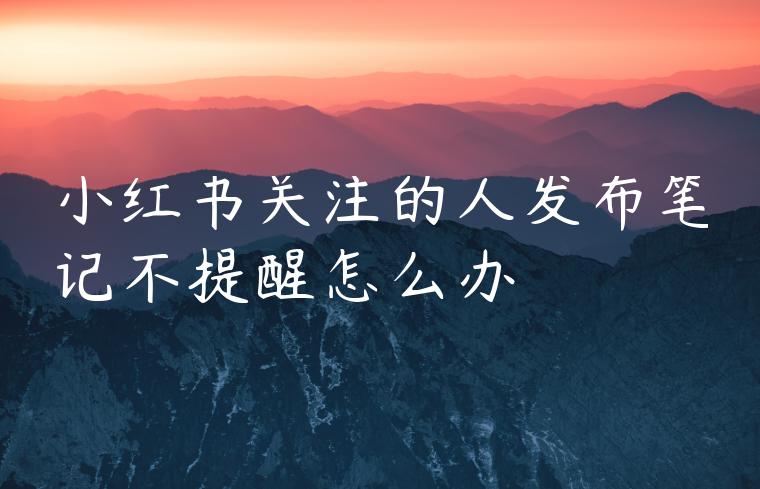 小红书关注的人发布笔记不提醒怎么办