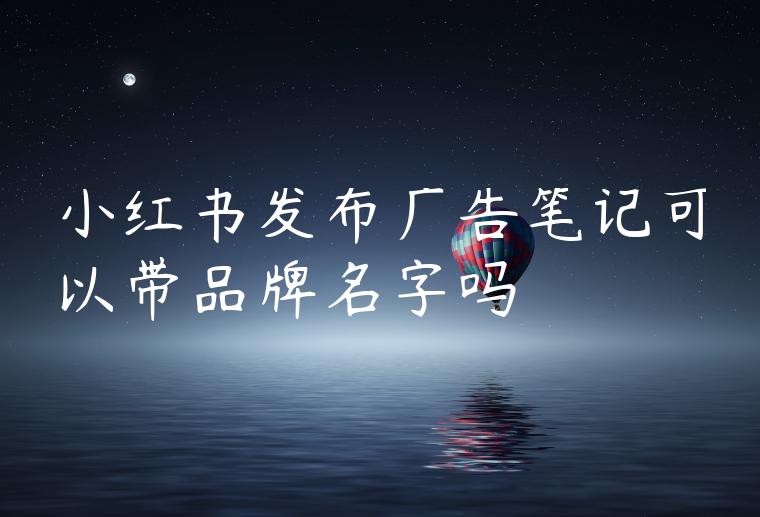 小红书发布广告笔记可以带品牌名字吗 小红书发布广告笔记可以带品牌名字吗