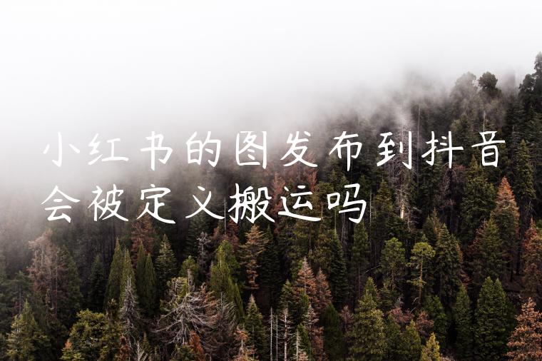 小红书的图发布到抖音会被定义搬运吗 小红书的图发布到抖音会被定义搬运吗