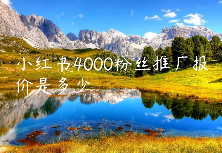 小红书4000粉丝推广报价是多少 小红书4000粉丝推广报价是多少
