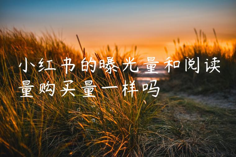 小红书的曝光量和阅读量购买量一样吗