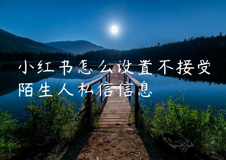 小红书怎么设置不接受陌生人私信信息