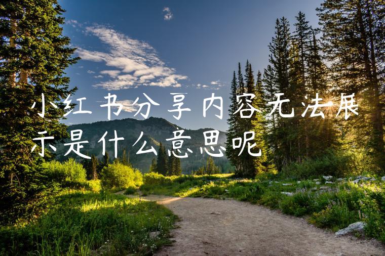 小红书分享内容无法展示是什么意思呢