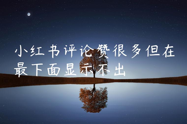 小红书评论赞很多但在最下面显示不出 小红书评论赞很多但在最下面显示不出