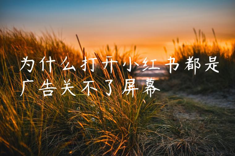 为什么打开小红书都是广告关不了屏幕