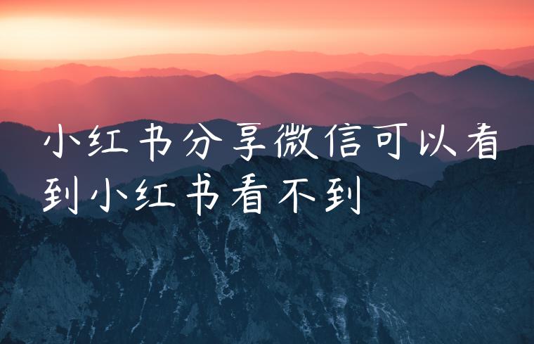 小红书分享微信可以看到小红书看不到