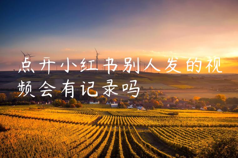 点开小红书别人发的视频会有记录吗 点开小红书别人发的视频会有记录吗