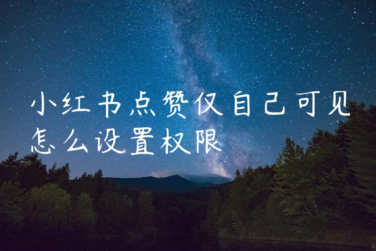小红书点赞仅自己可见怎么设置权限 小红书点赞仅自己可见怎么设置权限