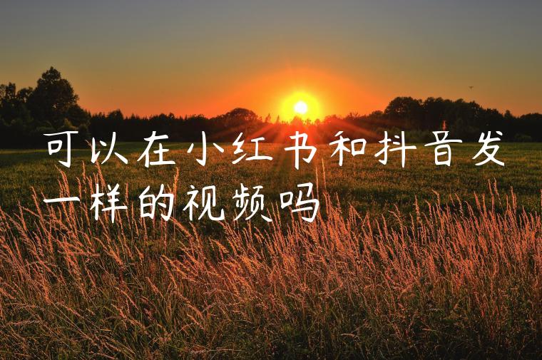 可以在小红书和抖音发一样的视频吗 可以在小红书和抖音发一样的视频吗