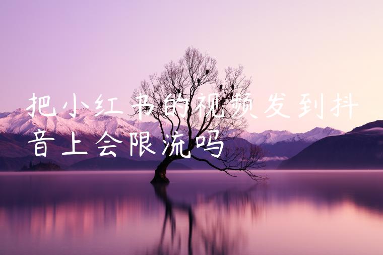 把小红书的视频发到抖音上会限流吗