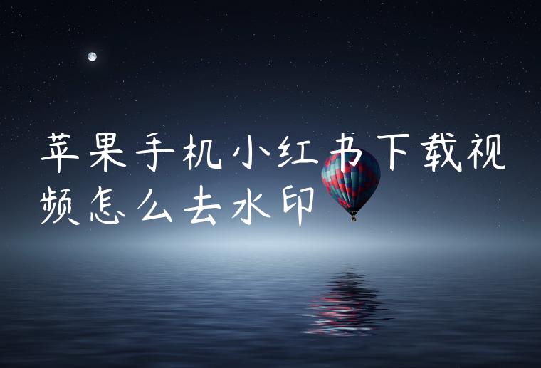 苹果手机小红书下载视频怎么去水印