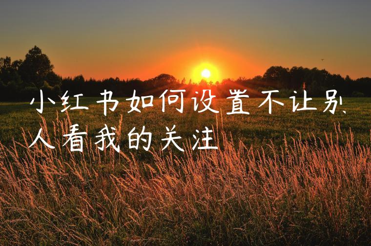 小红书如何设置不让别人看我的关注
