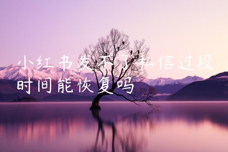 小红书发不了私信过段时间能恢复吗 小红书发不了私信过段时间能恢复吗