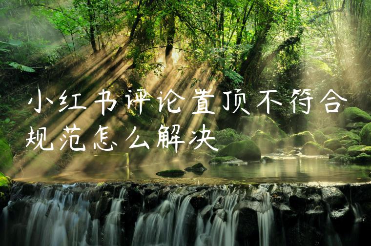 小红书评论置顶不符合规范怎么解决