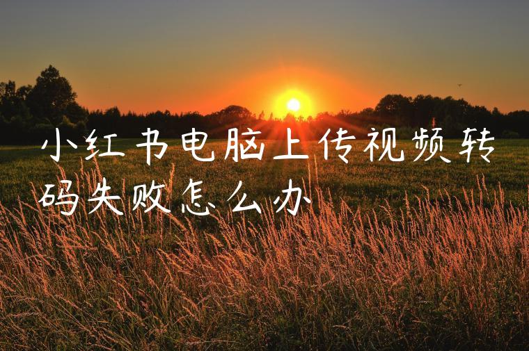 小红书电脑上传视频转码失败怎么办 小红书电脑上传视频转码失败怎么办