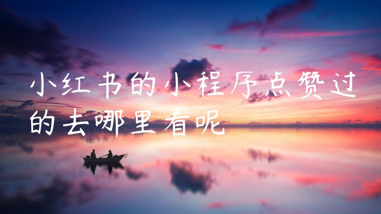 小红书的小程序点赞过的去哪里看呢