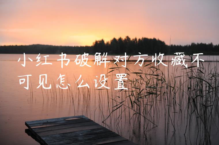 小红书破解对方收藏不可见怎么设置