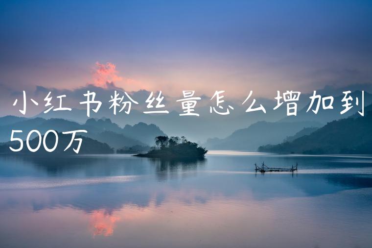 小红书粉丝量怎么增加到500万