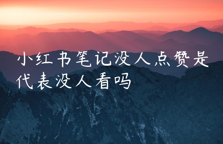 小红书笔记没人点赞是代表没人看吗