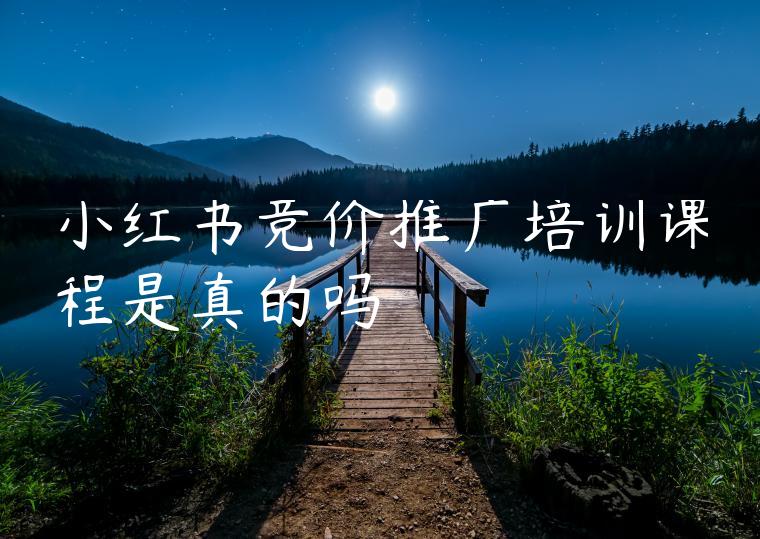小红书竞价推广培训课程是真的吗