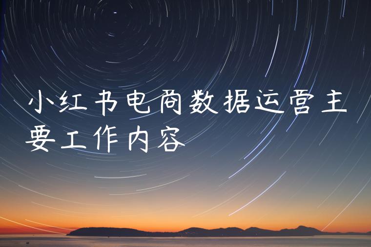 小红书电商数据运营主要工作内容