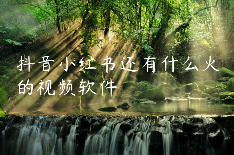 抖音小红书还有什么火的视频软件